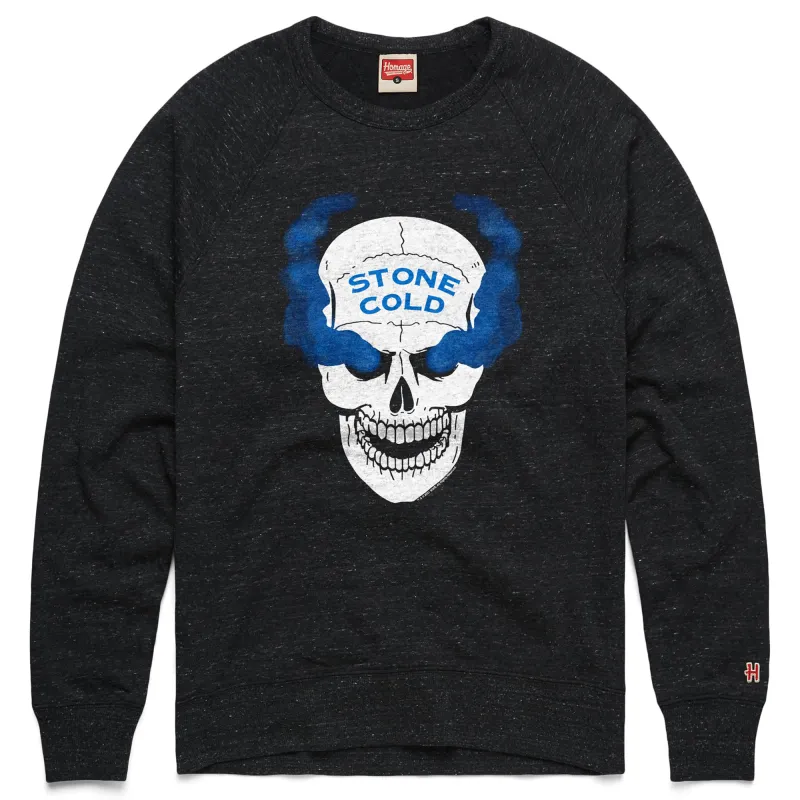 Men's Homage Charcoal "Stone Cold" Steve Austin Skull Tri-Blend Raglan Sweatshirt made by HOMAGE