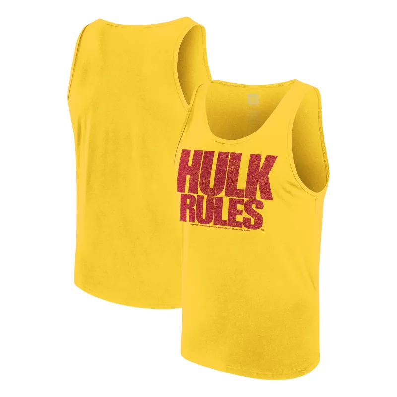 Men's Yellow Hulk Hogan Hulk Rules Tank Top made by WWE