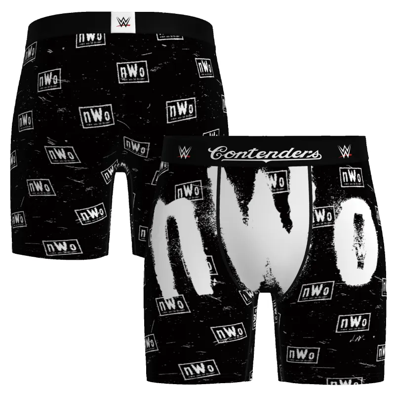 Men's Contenders Clothing  Black nWo Allover Print Boxer Briefs made by WWE