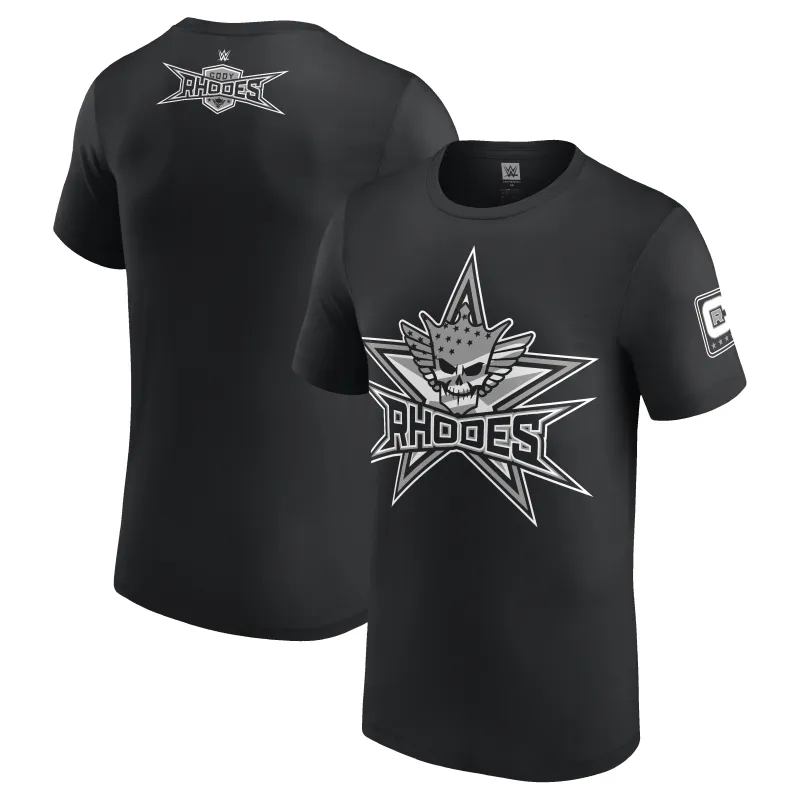 Men's Black/White Cody Rhodes Crest T-Shirt made by WWE