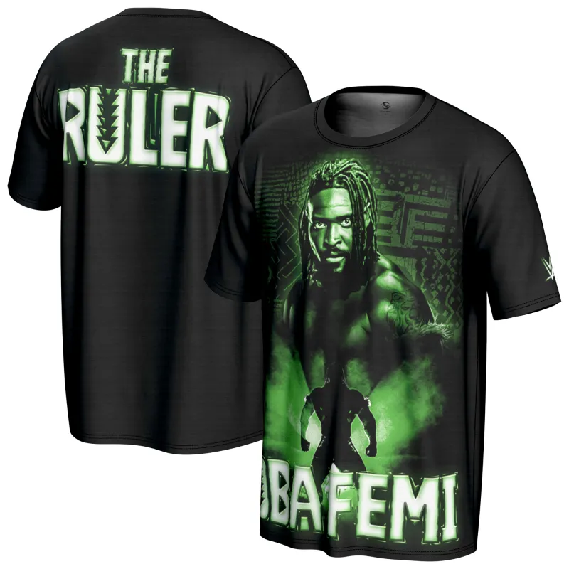 Men's ProSphere Black Oba Femi Superstar T-Shirt made by WWE