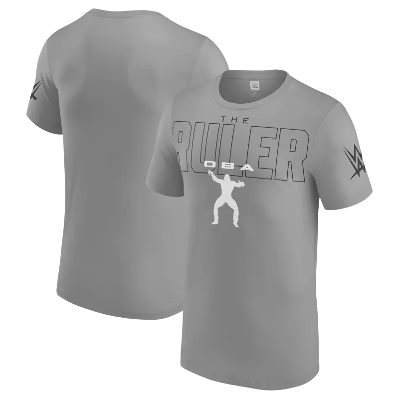 Men's Gray Oba Femi The Ruler Oversized T-Shirt made by WWE