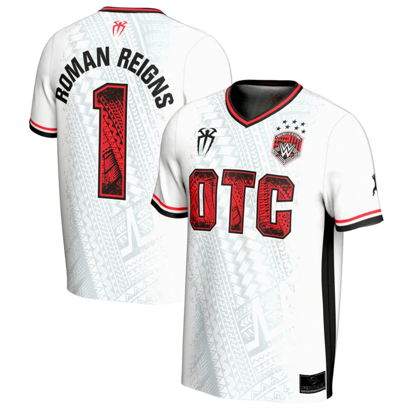 Men's ProSphere White Roman Reigns Soccer Jersey made by WWE