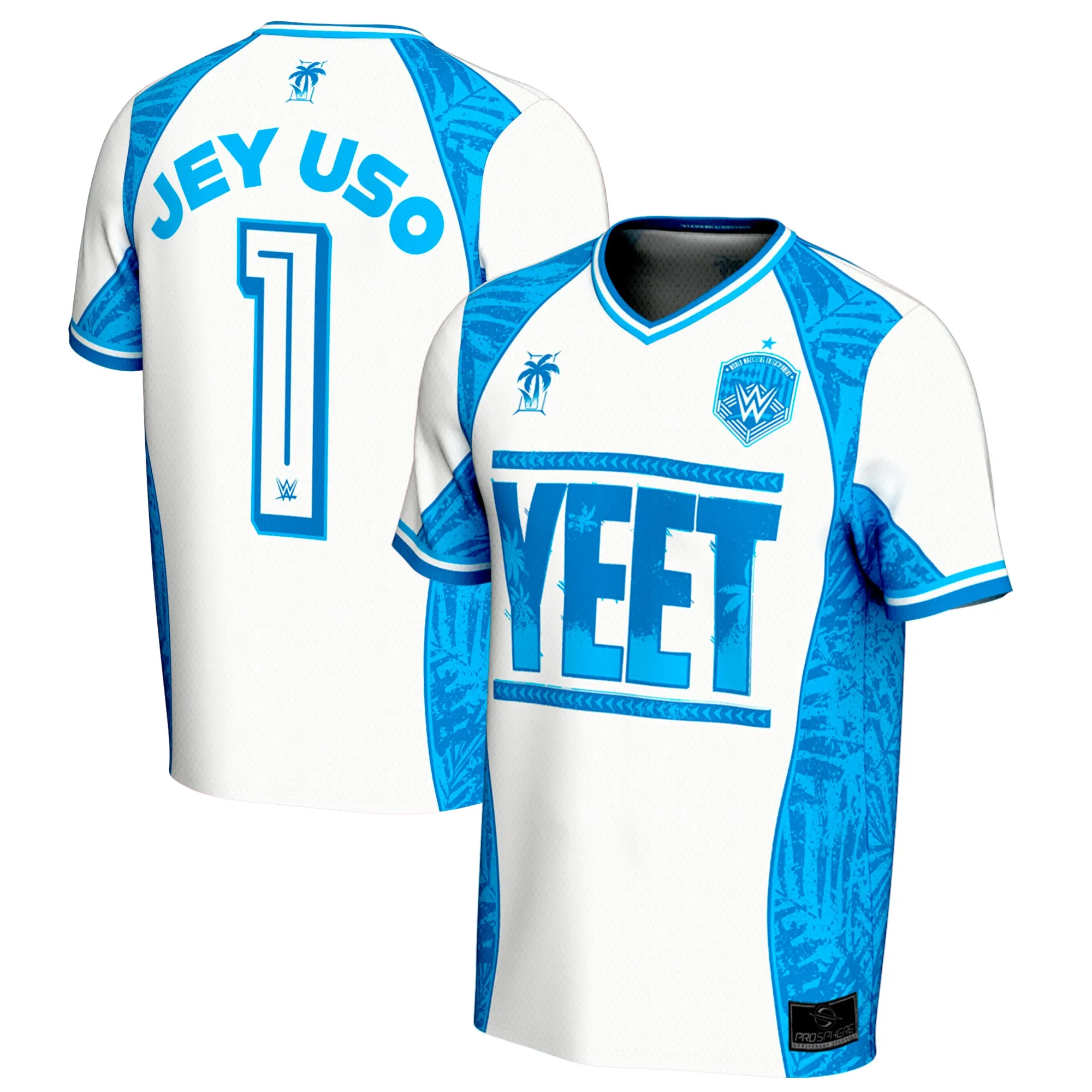 Men's ProSphere Blue/White Jey Uso Soccer Jersey sold by WWE