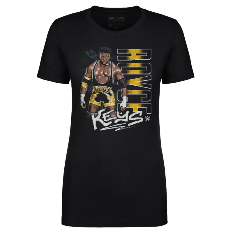 Women's 500 Level Black Royce Keys Vertical Name T-Shirt made by 500 Level