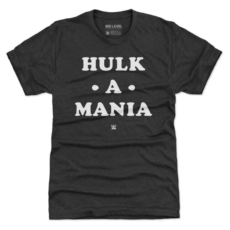 Men's 500 Level Heather Black Hulk Hogan Hulk-A-Mania Premium Tri-Blend T-Shirt made by 500 Level