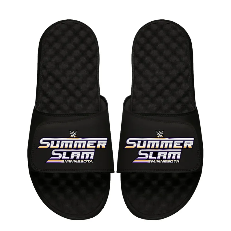 Adult ISlide Black SummerSlam 2026 Logo Slide Sandals made by WWE
