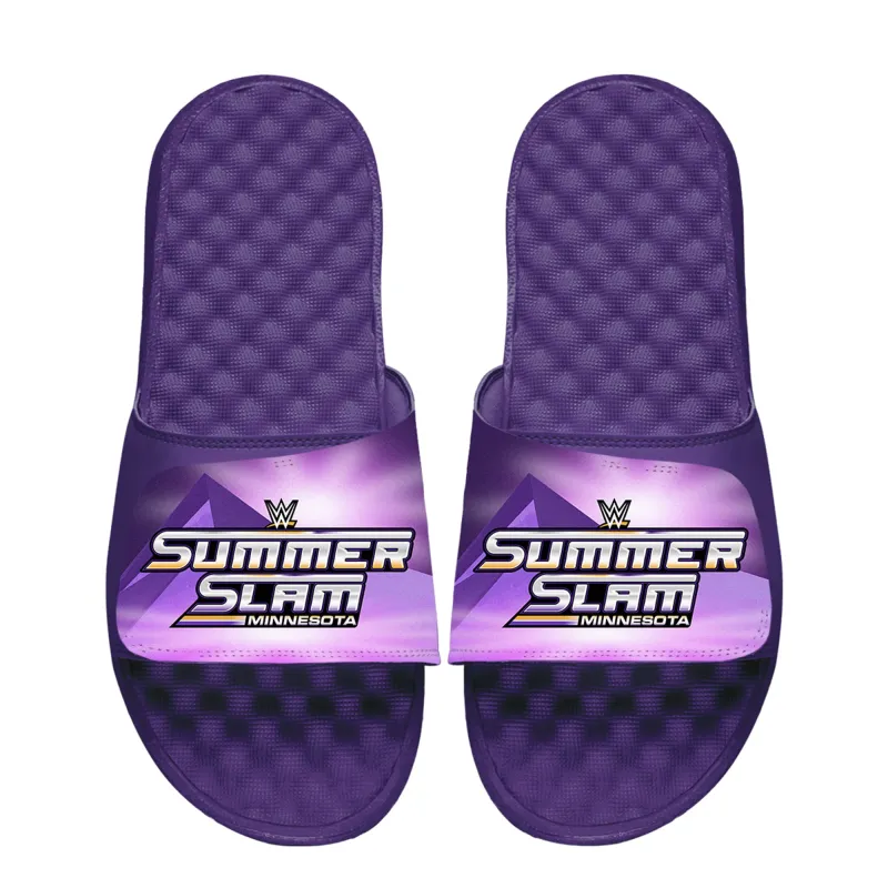 Adult ISlide Purple SummerSlam 2026 Full Bleed Slide Sandals made by WWE