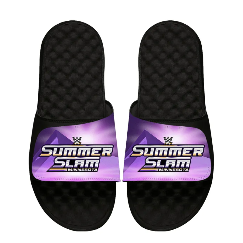 Adult ISlide Black SummerSlam 2026 Full Bleed Slide Sandals made by WWE