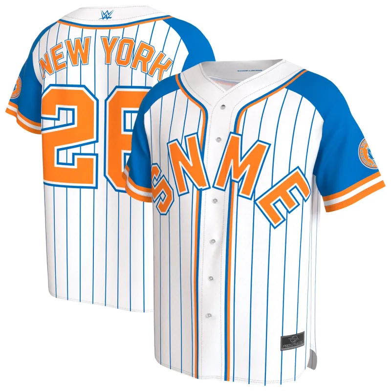 Unisex ProSphere White Saturday Night's Main Event Baseball Jersey made by WWE