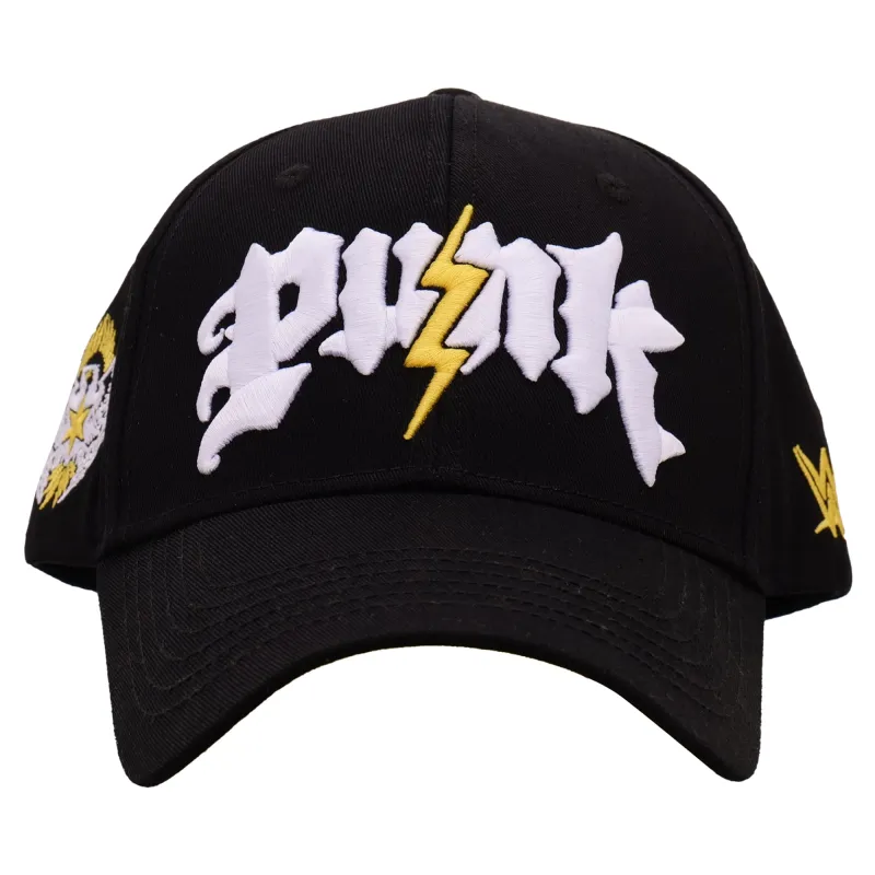Men's Black CM Punk Electric Punk Snapback Hat made by WWE