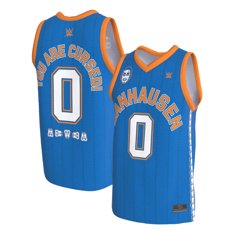 Men's ProSphere Blue Danhausen Basketball Jersey made by WWE