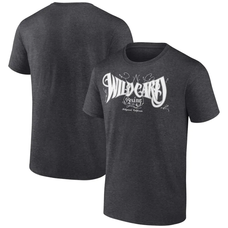 Charcoal Wild Card Boxing TAG Logo Tri-Blend T-Shirt made by WWE