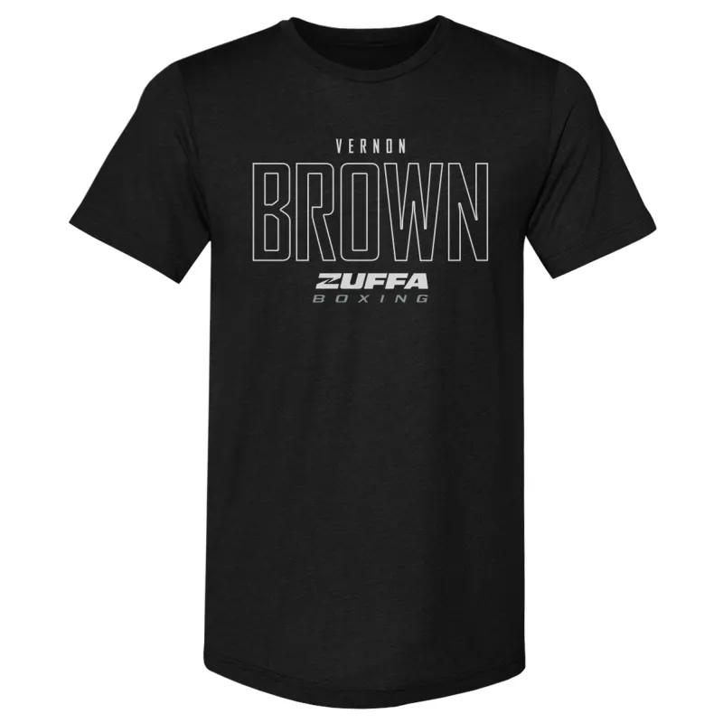 Men's 500 Level Black Vernon Brown Zuffa Boxing Premium Tri-Blend T-Shirt made by 500 Level
