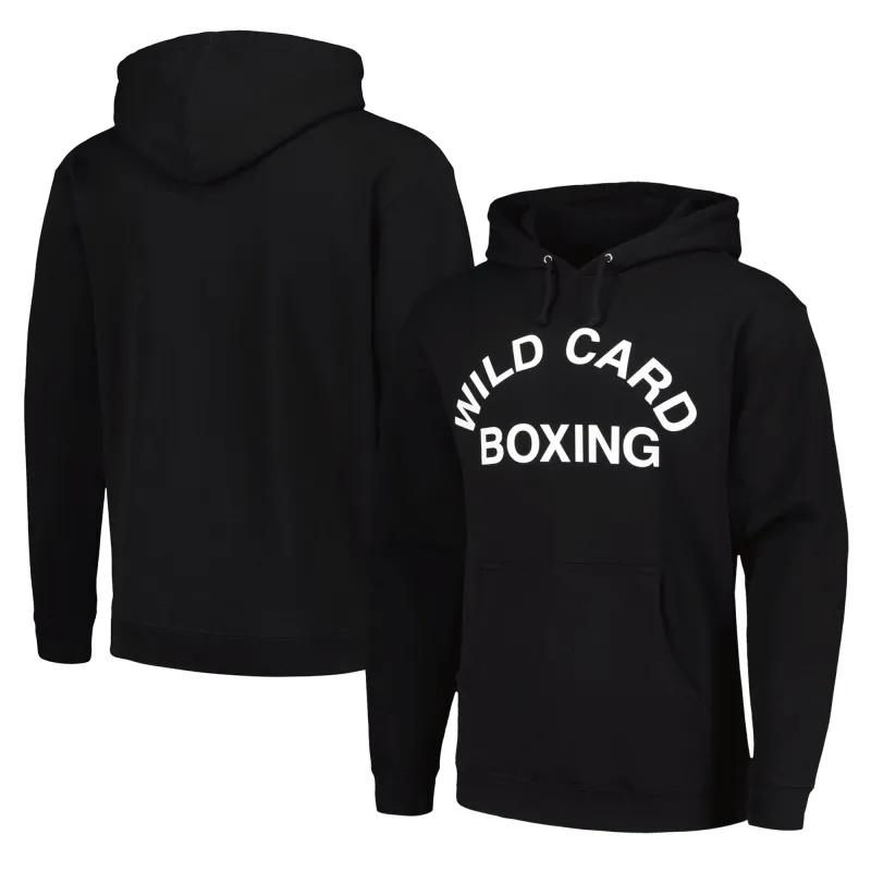 Black Wild Card Boxing Old School Logo Pullover Hoodie made by WWE