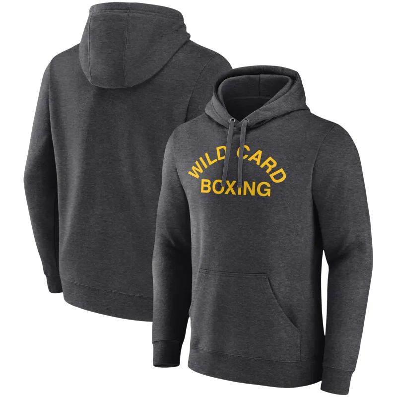 Charcoal Wild Card Boxing Old School Logo Pullover Hoodie made by WWE