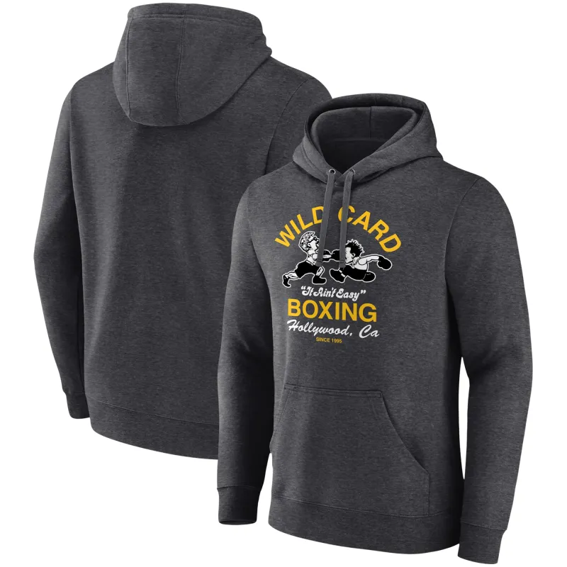 Charcoal Wild Card Boxing "It Ain't Easy" Pullover Hoodie made by WWE