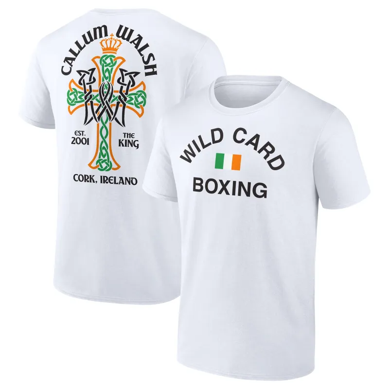 Callum Walsh White Wild Card Boxing Ireland T-Shirt made by WWE