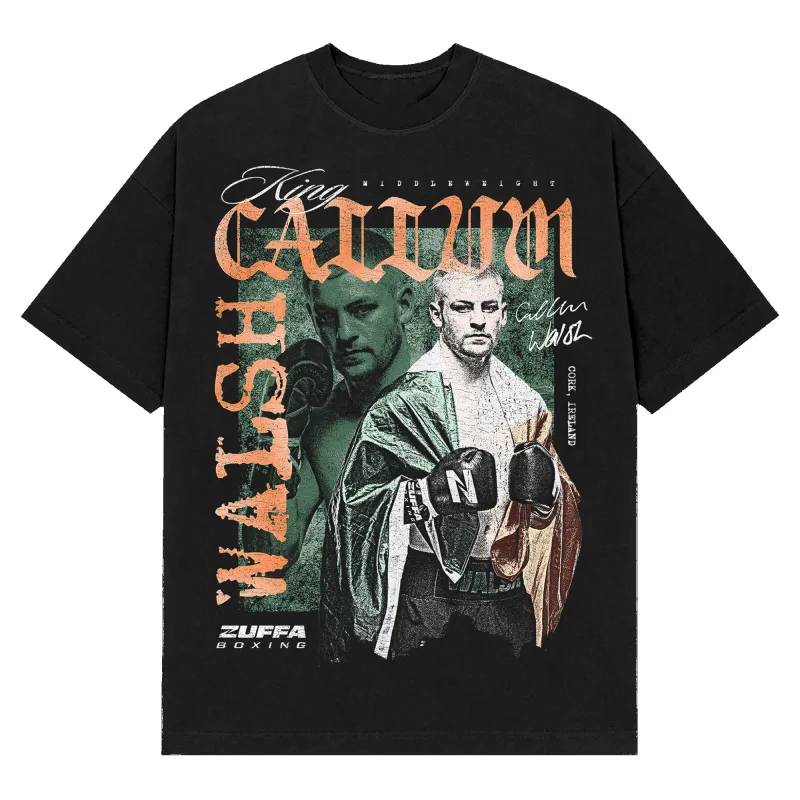 Men's Black King Callum Walsh T-Shirt made by WWE