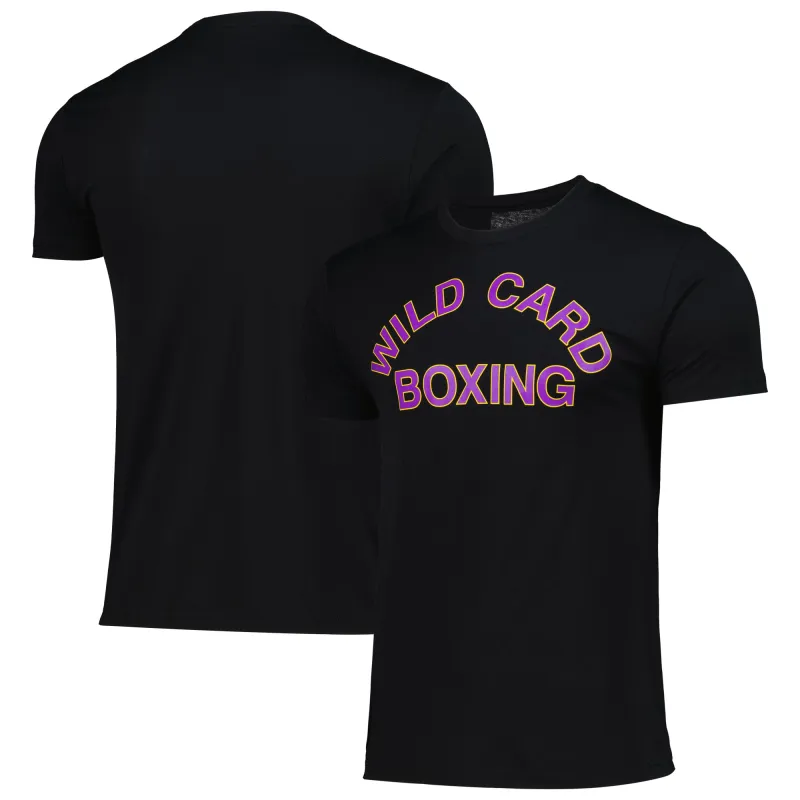 Men's Wild Card Boxing Black Old School Logo Tri-Blend T-Shirt made by WWE