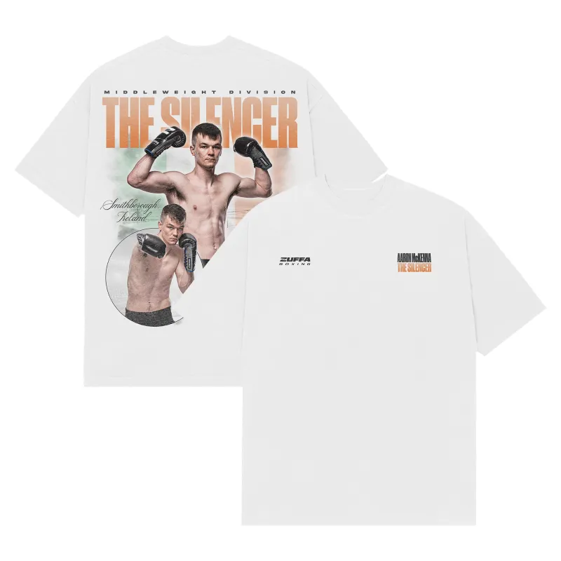Men's White Aaron McKenna T-Shirt made by WWE