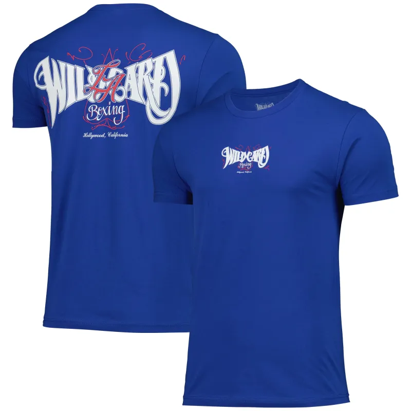 Men's Wild Card Boxing Blue Tag Logo T-Shirt made by WWE