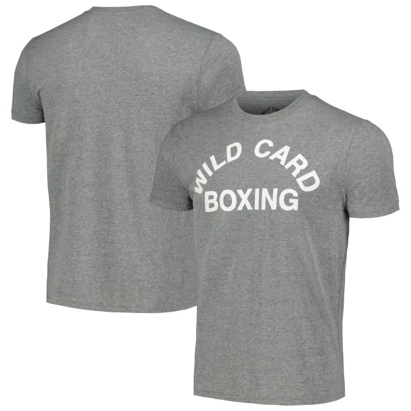 Gray Wild Card Boxing Old School Logo Tri-Blend T-Shirt made by WWE