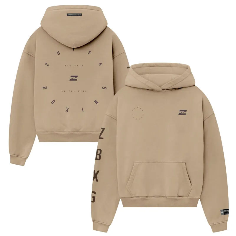 Men's Sand Zuffa Boxing Tonal Puff Hoodie made by WWE