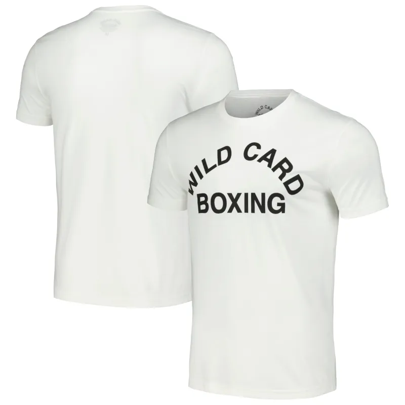 White Wild Card Boxing Old School Logo Tri-Blend T-Shirt made by WWE