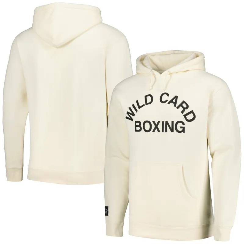Cream Wild Card Boxing Old School Logo Pullover Hoodie made by WWE