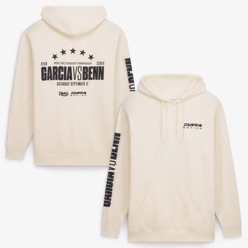 Men's Cream Zuffa Boxing Ryan Garcia vs. Conor Benn Welterweight Championship Hoodie made by WWE