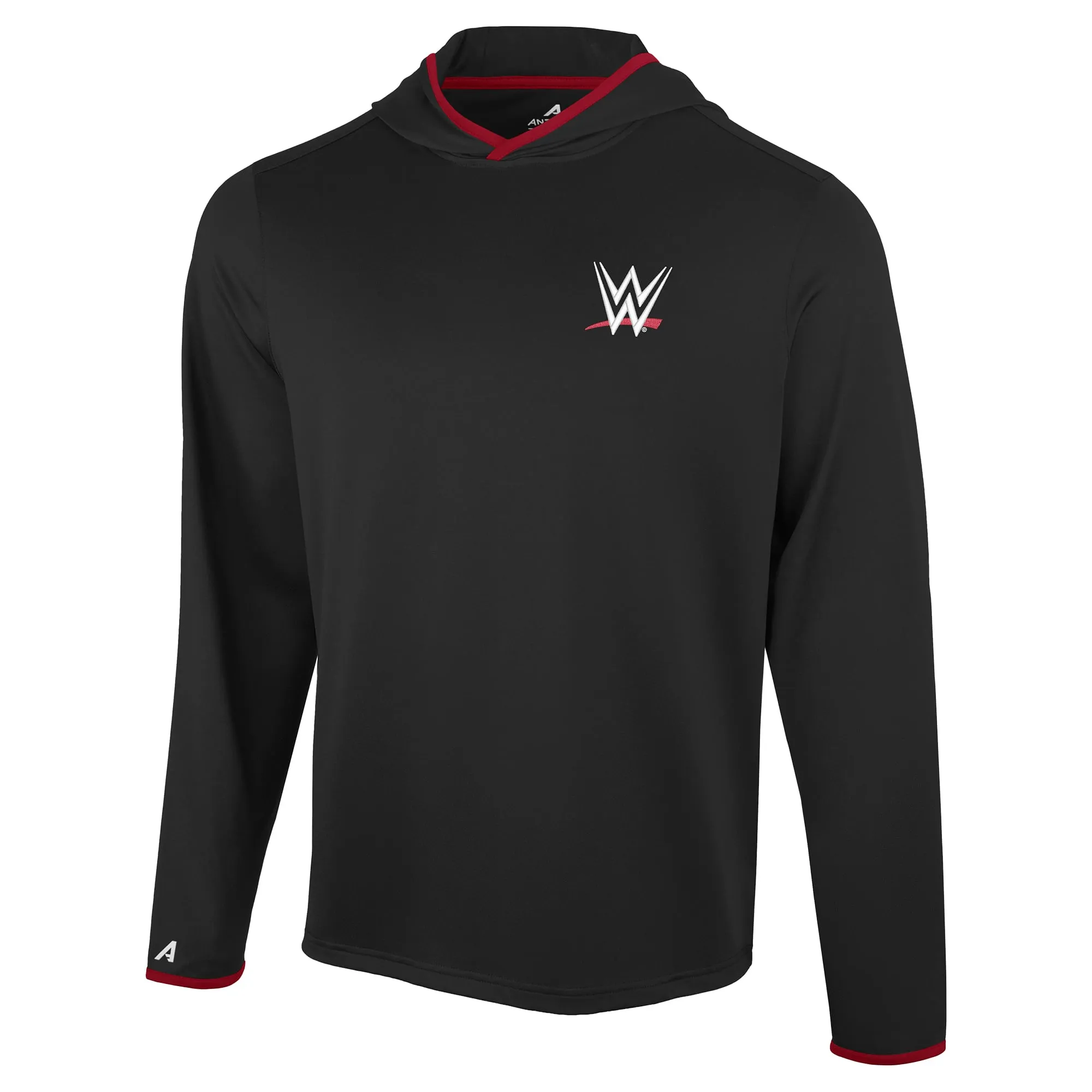 Men's Antigua Black/Red WWE Brink Long Sleeve Hoodie T-Shirt sold by WWE