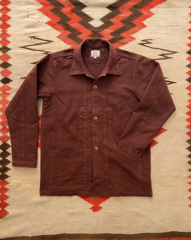 Rustic Plainweave Hunting Jacket - Chocolate Brown sold by Wythe NY