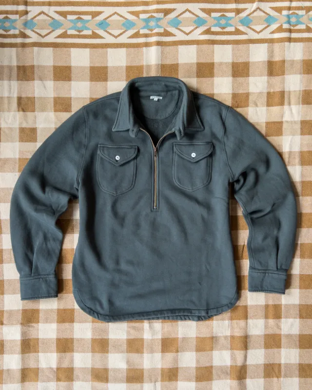 Half-Zip Sweatshirt - Faded Black made by Wythe NY