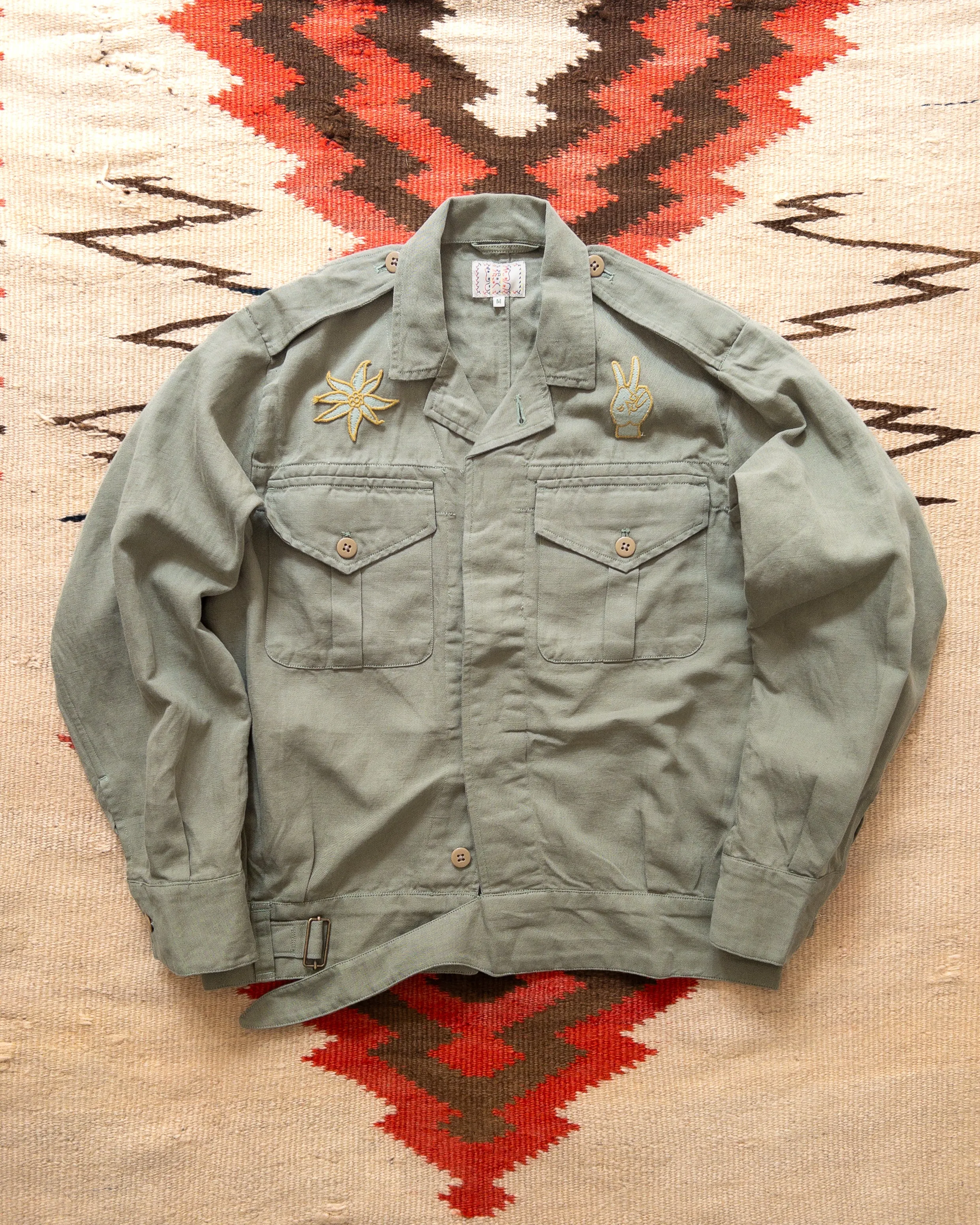 Cotton/Linen Twill Daytripper Jacket - Faded Olive sold by Wythe NY