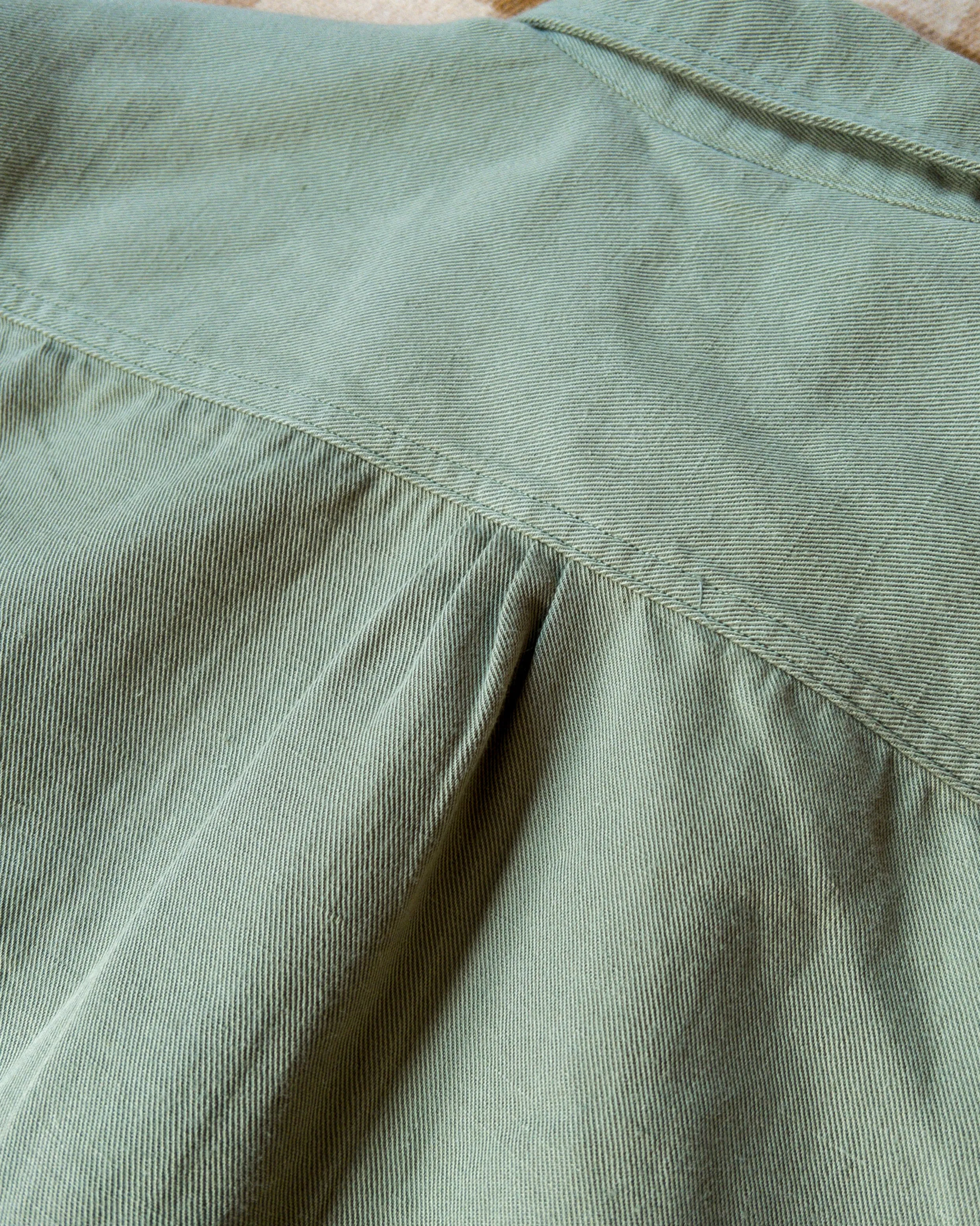 Cotton/Linen Twill Officer's Shirt - Faded Olive sold by Wythe NY product image thumbnail 3