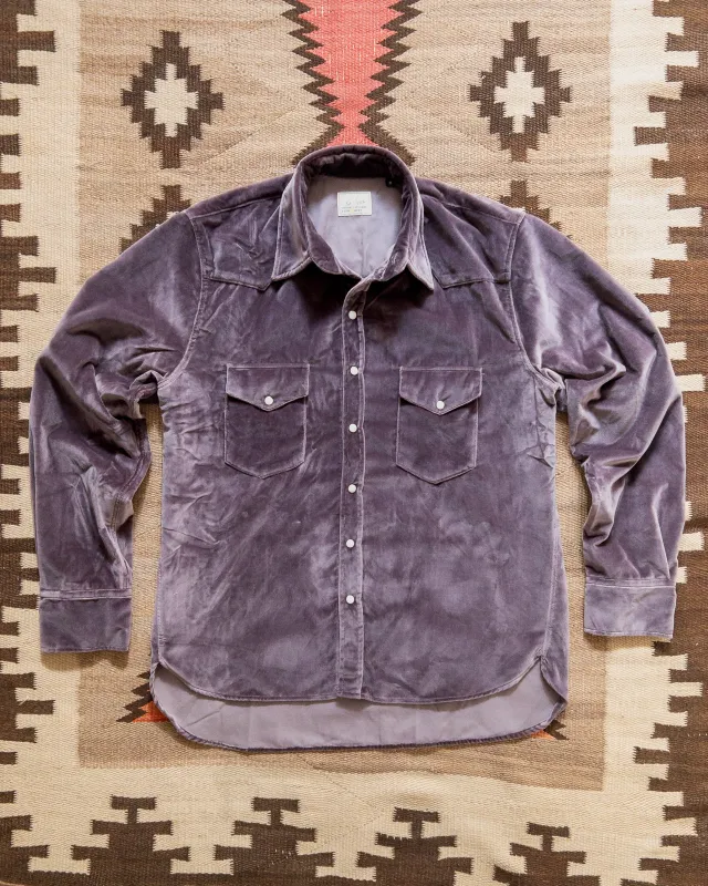Velvet Pearlsnap Shirt - Amethyst sold by Wythe NY