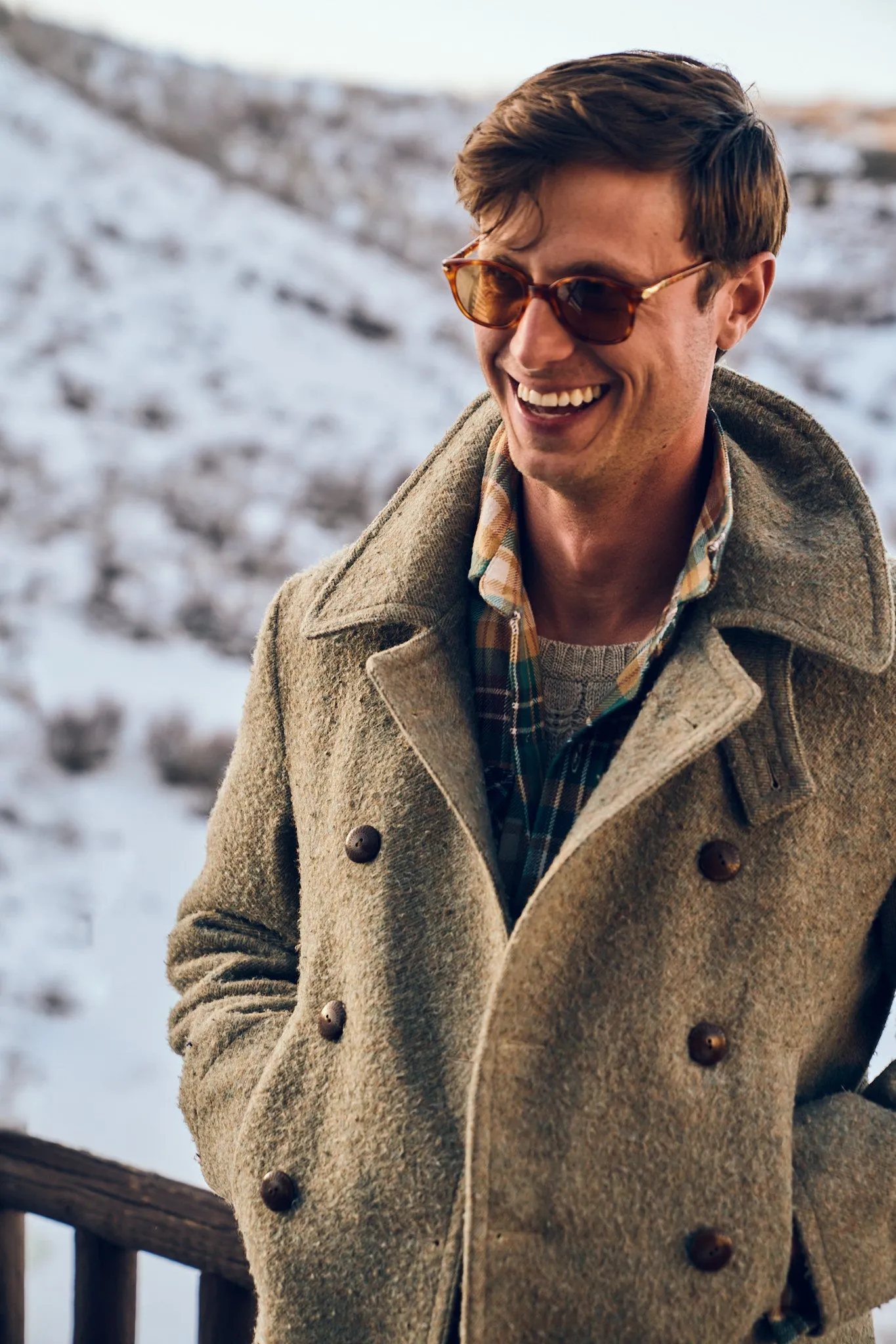 Boom Cat Peacoat - Lovat Melange sold by Wythe NY product image thumbnail 3