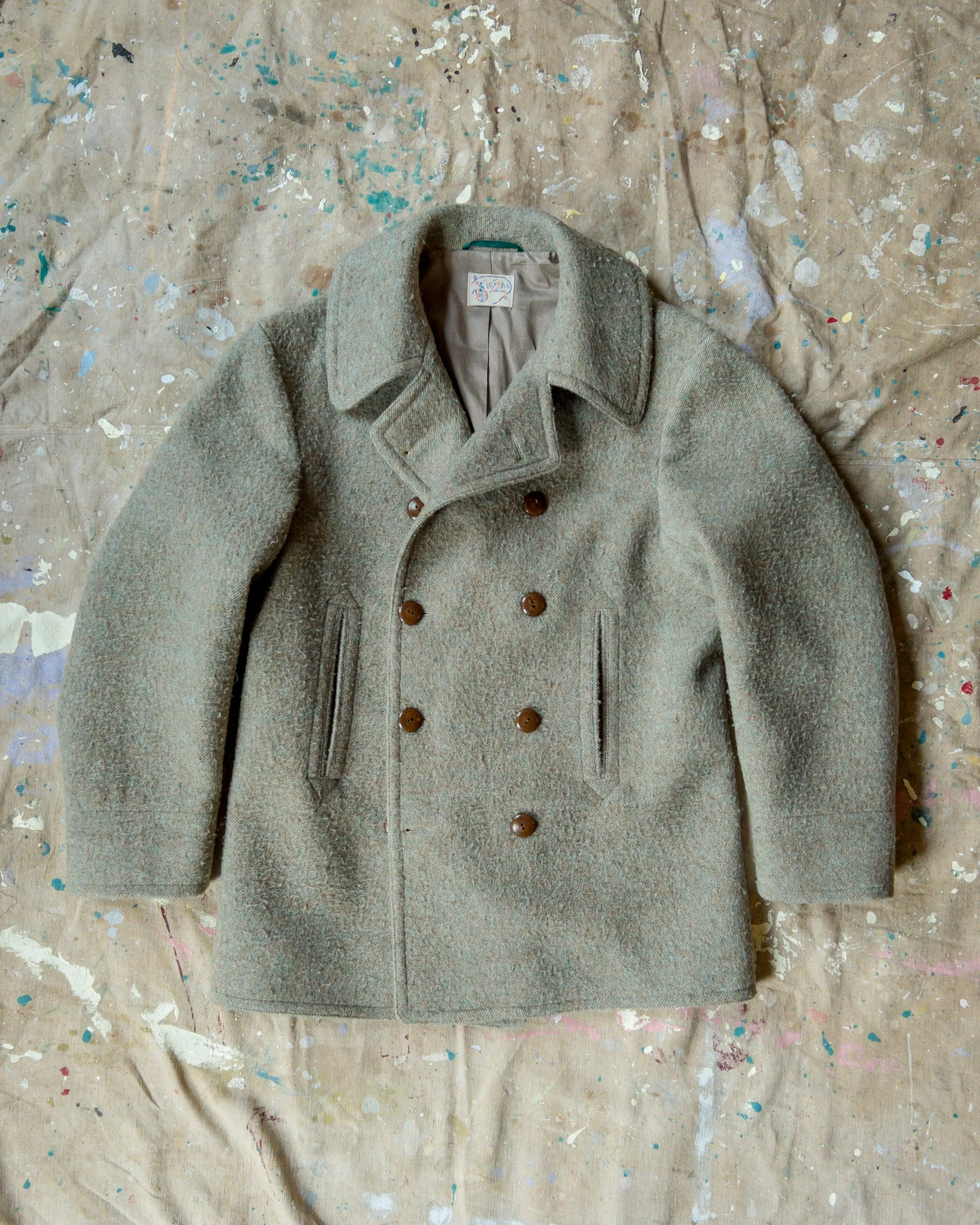 Boom Cat Peacoat - Lovat Melange sold by Wythe NY