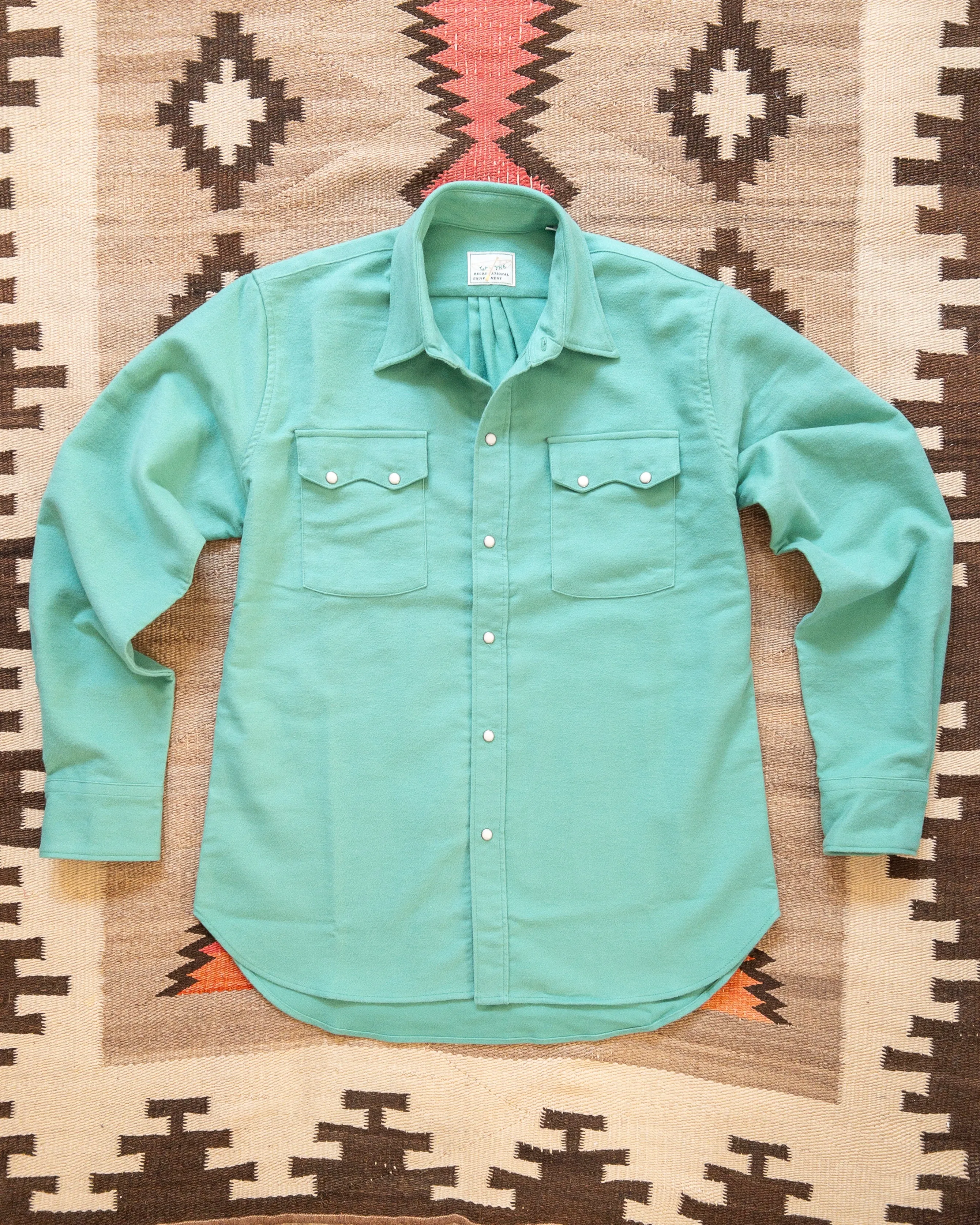 Moleskin Pearlsnap Shirt - Wintergreen sold by Wythe NY