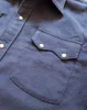 Moleskin Pearlsnap Shirt - Faded Navy sold by Wythe NY