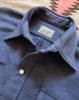 Moleskin Pearlsnap Shirt - Faded Navy sold by Wythe NY