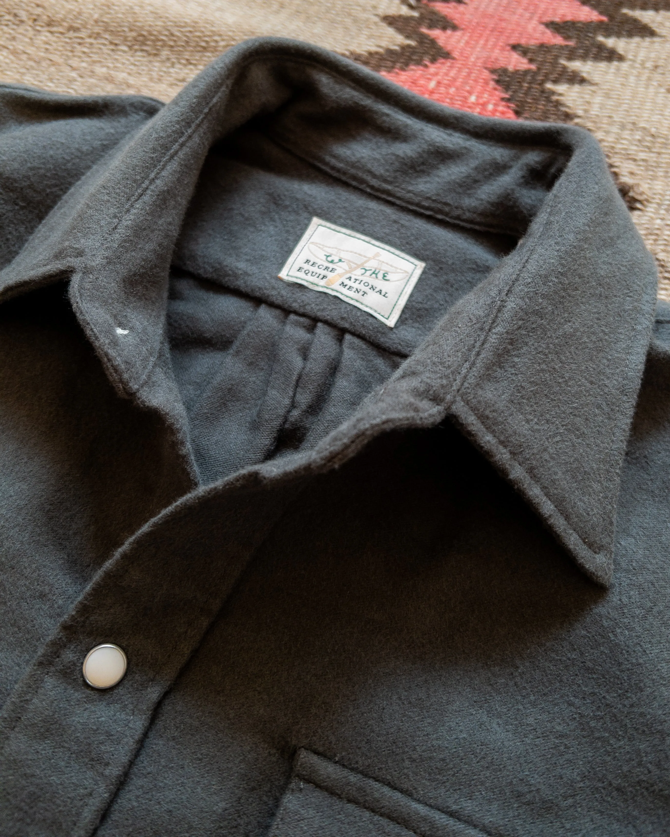 Moleskin Pearlsnap Shirt - Graphite sold by Wythe NY product image thumbnail 3