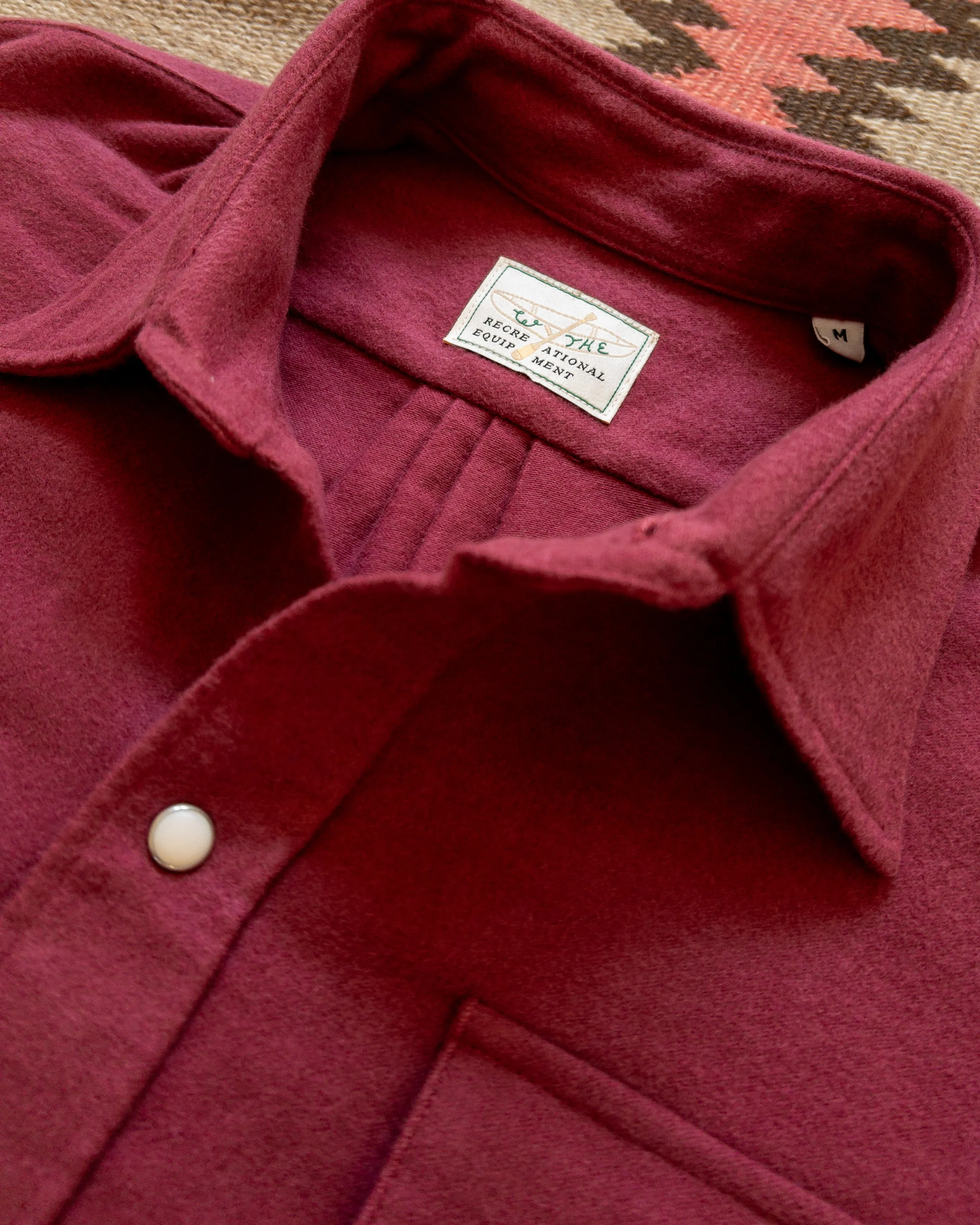 Moleskin Pearlsnap Shirt - Bordeaux sold by Wythe NY product image thumbnail 3