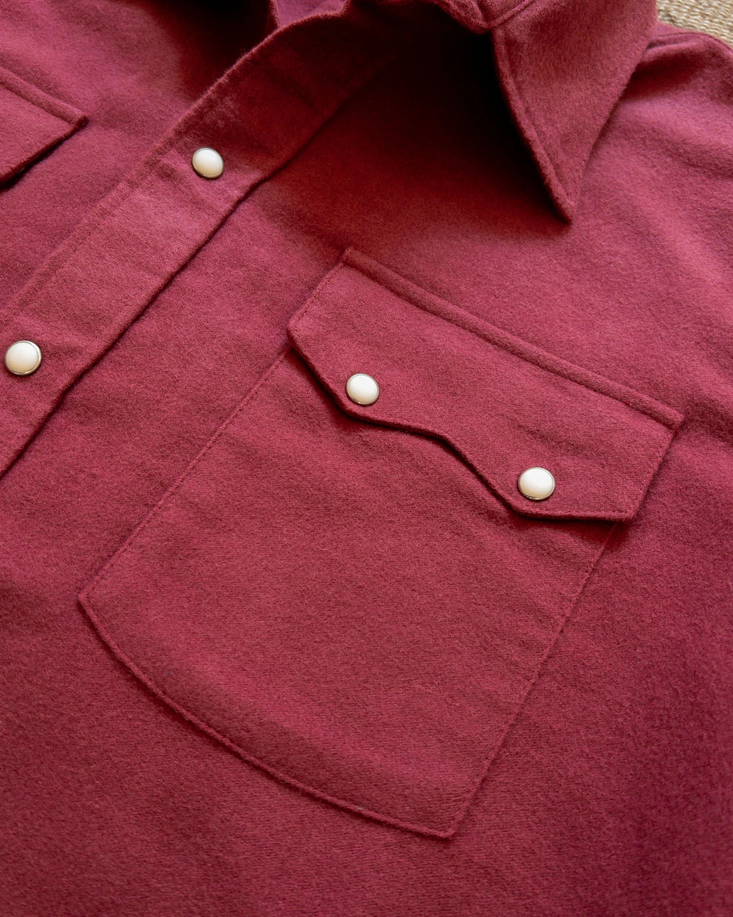 Moleskin Pearlsnap Shirt - Bordeaux sold by Wythe NY product image thumbnail 2
