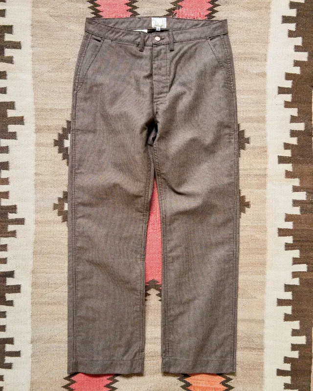 Japanese Wabash Stripe Moleskin Chinos - Espresso Brown made by Wythe NY