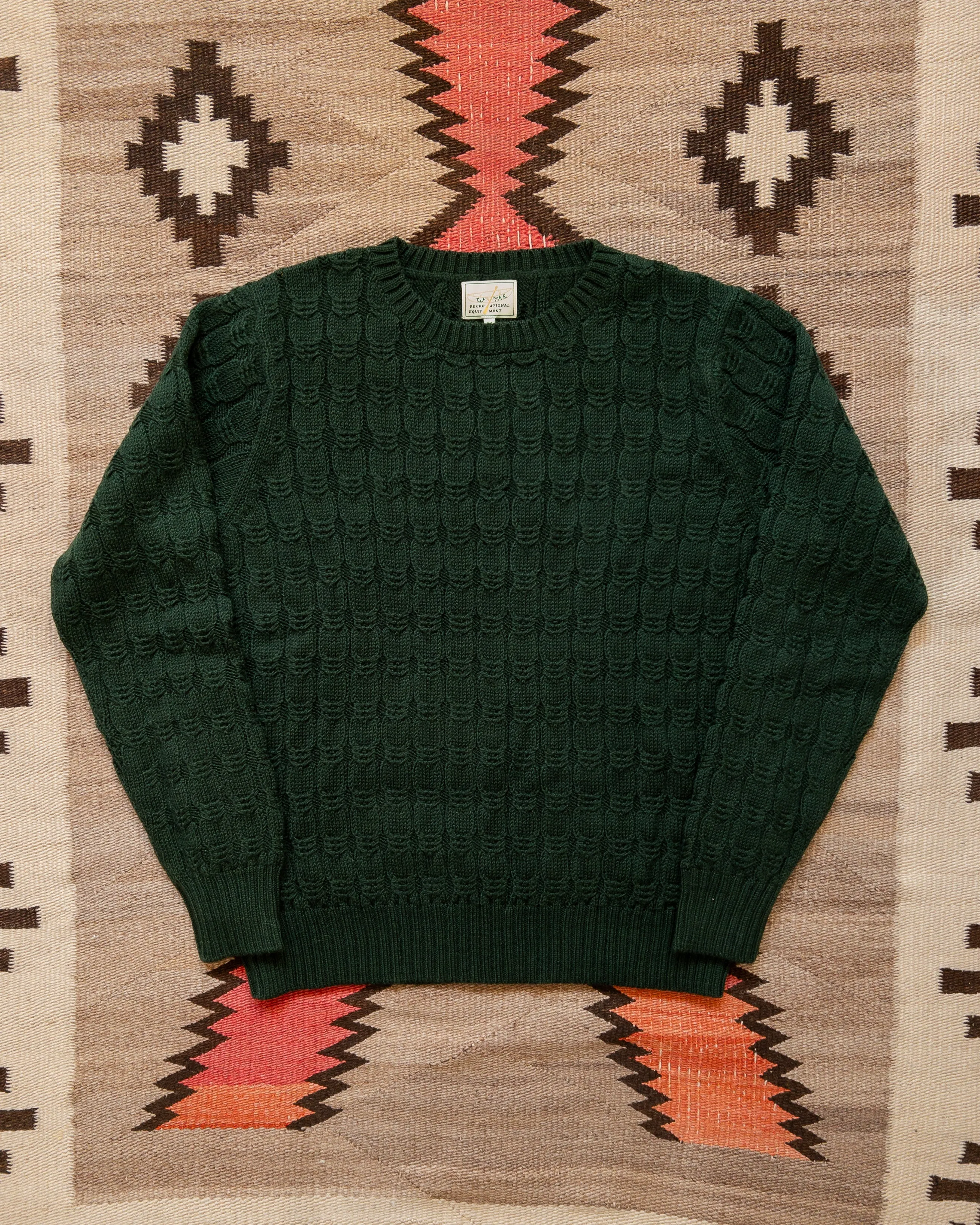 Highland Cableknit Sweater - Evergreen sold by Wythe NY