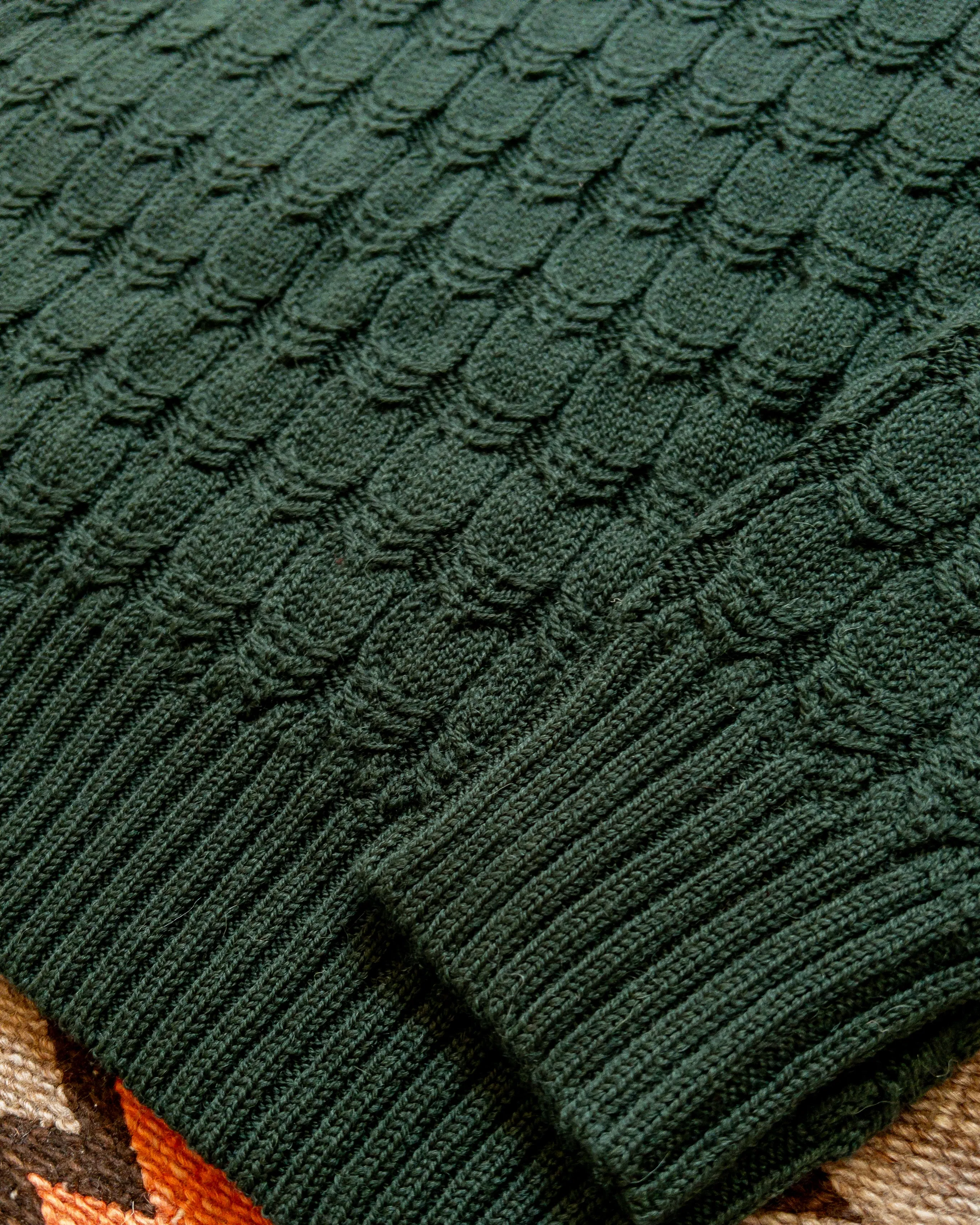 Highland Cableknit Sweater - Evergreen sold by Wythe NY product image thumbnail 3