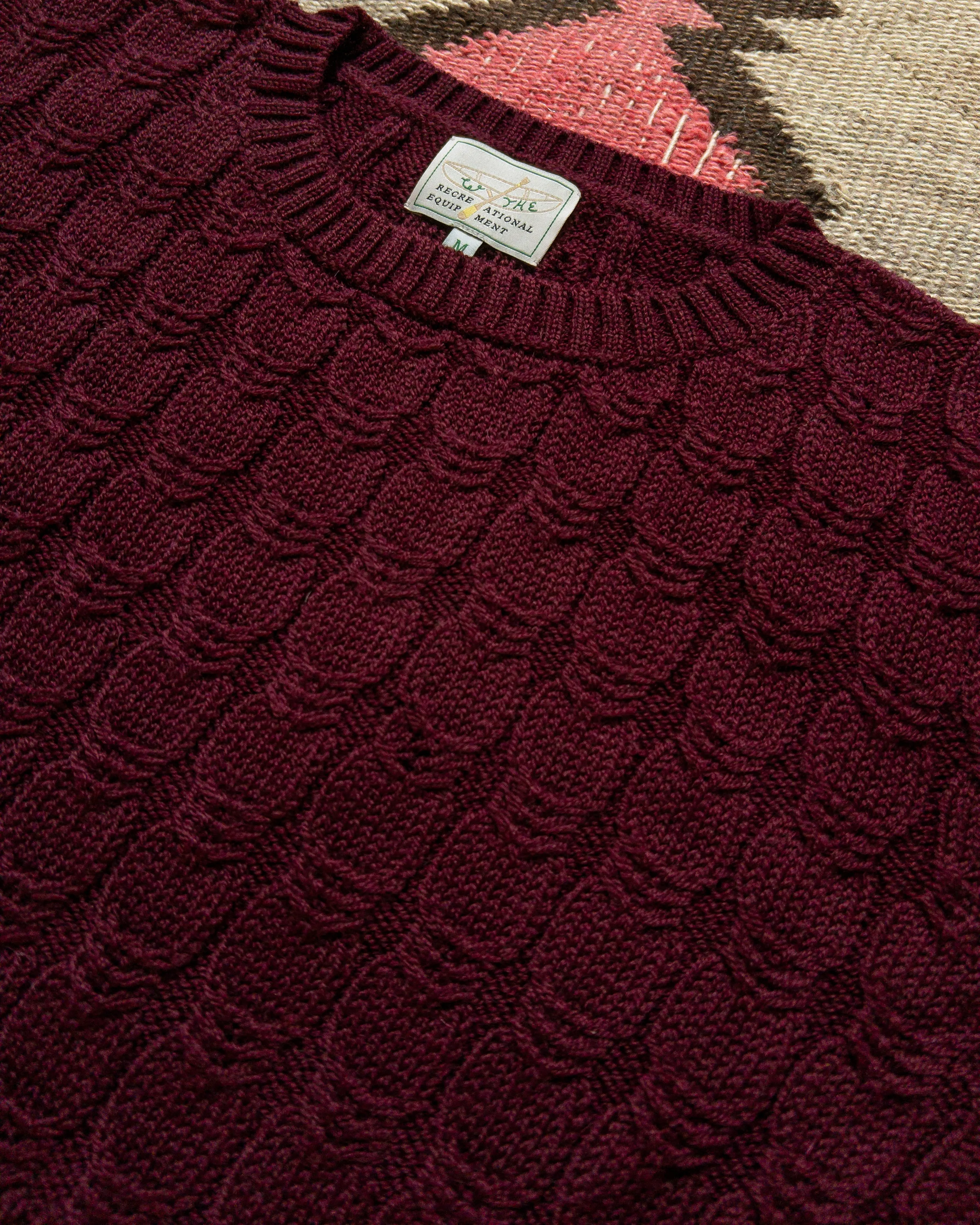 Highland Cableknit Sweater - Bordeaux sold by Wythe NY product image thumbnail 2