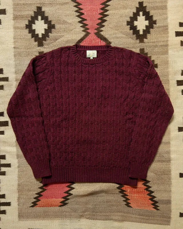 Highland Cableknit Sweater - Bordeaux sold by Wythe NY